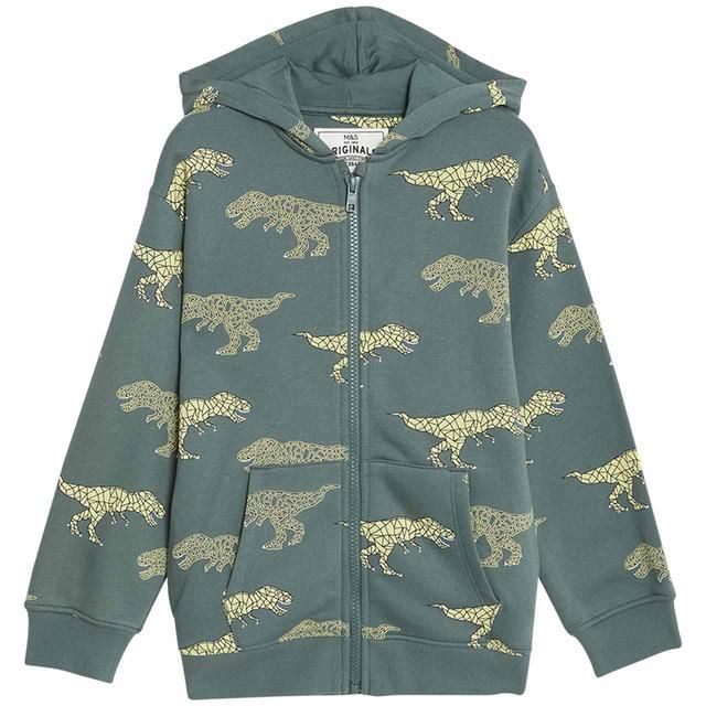 M&amp;amp;S Dino Zip Jacket 2-7 Years Green