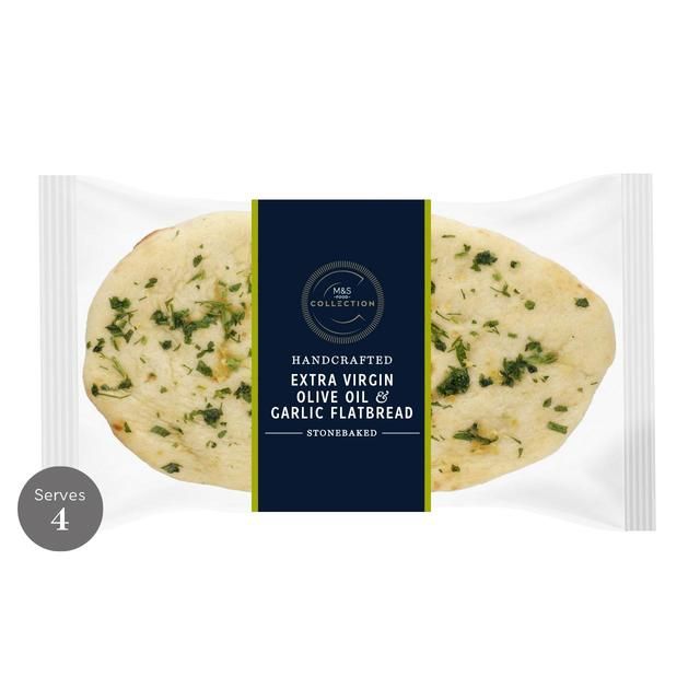 M&amp;amp;S Extra Virgin Olive Oil &amp;amp; Garlic Flatbread   220g