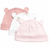M&amp;amp;S Floral Hats 3 Pack 0-12 Months Pink
