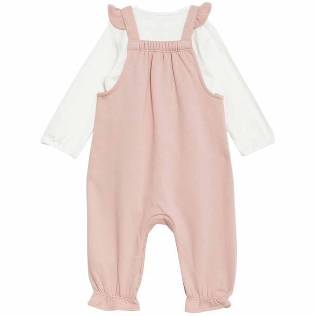 M&amp;amp;S Frill Bunny Dungaree 0 Months-3 Years Pink