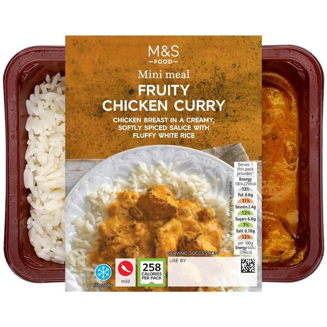 M&amp;amp;S Fruity Chicken Curry with Rice Mini Meal   200g