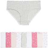 M&amp;amp;S Girls 10pk Pure Cotton Heart Knickers Pink Mix 2-12 Years