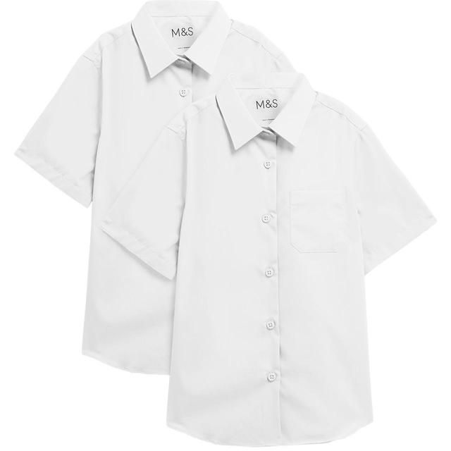 M&amp;amp;S Girls 2 Pack Regular Fit Blouse 3-14 Years