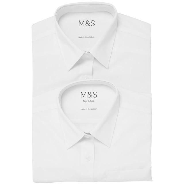 M&amp;amp;S Girls 2 Pack Regular Fit Blouse 3-14 Years