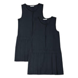 M&amp;amp;S Girls 2pk Navy Crease Resistant School Pinafores 3-10 Years