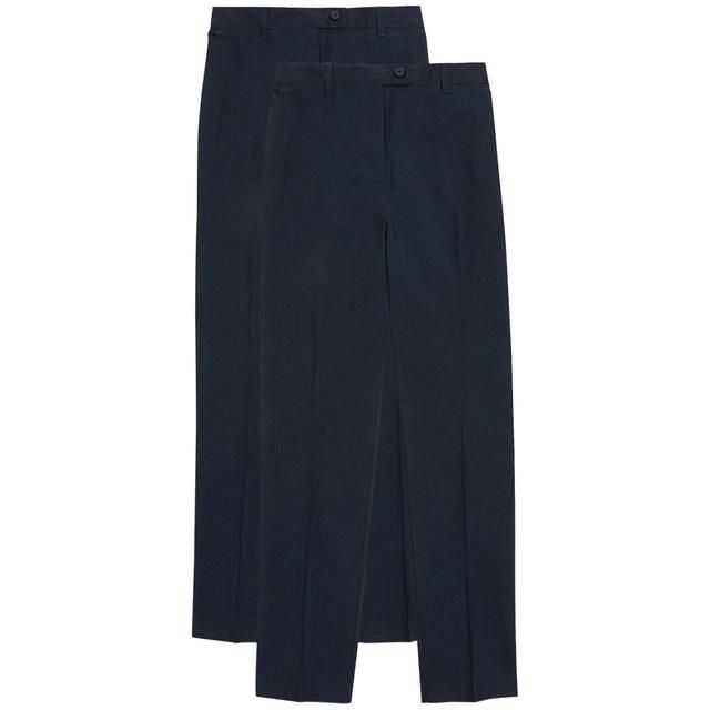 M&amp;amp;S Girls 2pk Skinny Leg Trousers 3-14Y Navy