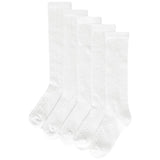 M&amp;amp;S Girls 5pk Knee High Pelerine Socks 8-7 White
