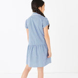 M&amp;amp;S Girls Cotton Gingham School Dresses '5-6 Years Mid Blue   2 per pack