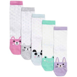 M&amp;amp;S Girls Cotton Rich Spotty Animal Socks 12.5-3.5 Large 5 Pack   5 per pack