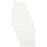 M&amp;amp;S Girls Cotton Vests 5 Pack 2-10 Years White