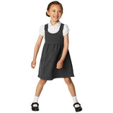 M&amp;amp;S Girls Jersey Heart Pocket School Pinafore 3-12 Years Grey