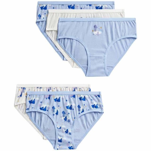 M&amp;amp;S Girls Pure Cotton Frozen Knickers 2-3 Years Blue 5 pk   5 per pack