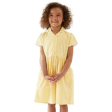 M&amp;amp;S Girls Pure Cotton Gingham School Dress 3-12 Years Yellow