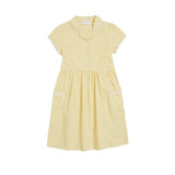 M&amp;amp;S Girls Pure Cotton Gingham School Dress 4-10 Years Yellow