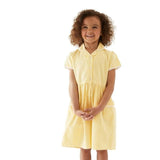M&amp;amp;S Girls Pure Cotton Gingham School Dress 4-10 Years Yellow