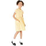 M&amp;amp;S Girls Pure Cotton Gingham School Dress 4-10 Years Yellow
