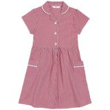 M&amp;amp;S Girls Pure Cotton Gingham School Dress Red 3-12 Years