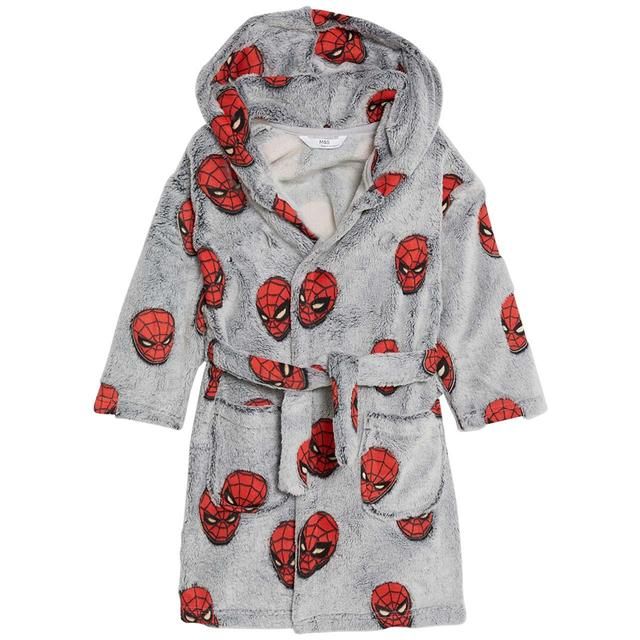 M&amp;amp;S Glow In The Dark Spiderman Robe 2-7 Years Black Mix