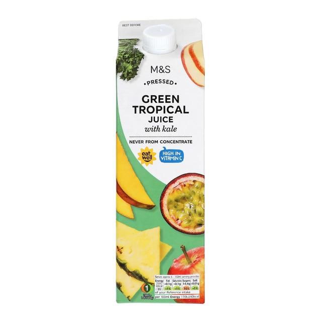 M&amp;amp;S Green Tropical Juice with Kale   1L