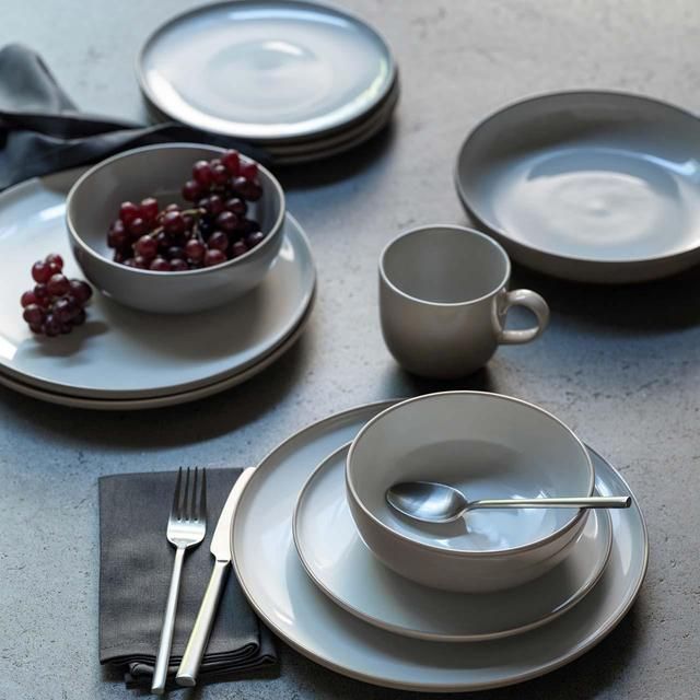 M&amp;amp;S Grey Cotton with Linen Napkins   4 per pack