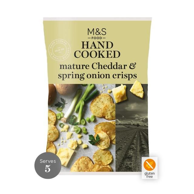 M&amp;amp;S Hand Cooked Cheddar &amp;amp; Spring Onion Crisps   150g