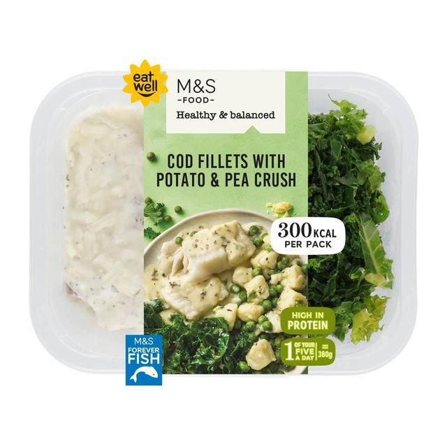 M&amp;amp;S Healthy &amp;amp; Balanced Cod Fillets with Potato &amp;amp; Pea Crush   380g