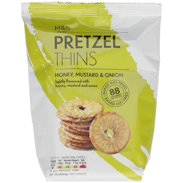 M&amp;amp;S Honey &amp;amp; Mustard Pretzel Thins   80g