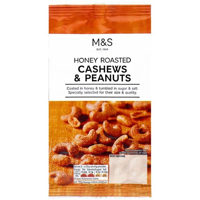 M&amp;amp;S Honey Roasted Cashews &amp;amp; Peanuts   175g