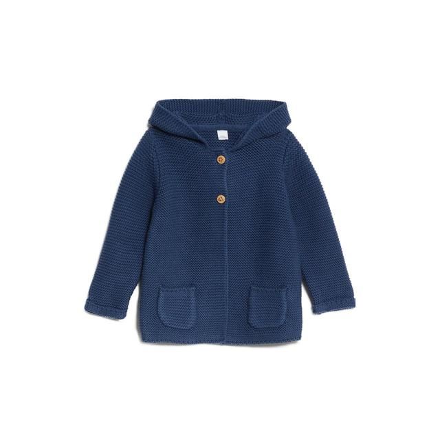 M&amp;amp;S Hooded Chunky Cardigan 0 Months-3 Years Indigo