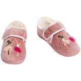 M&amp;amp;S Kids Ballerina Riptape Slippers Size 6-12 Pink