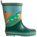 M&amp;amp;S Kids Dino Print Wellies 6-13 Green Mix