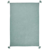 M&amp;amp;S Knitted Tassel Throw 1SIZE Duck Egg