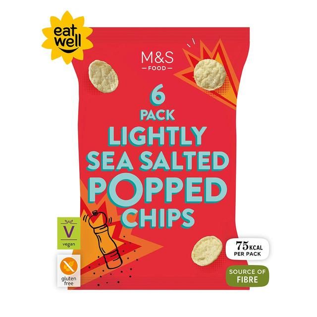 M&amp;amp;S Lightly Salted Popped Potato Chips Multipack   6 per pack