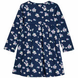 M&amp;amp;S Long Sleeve Floral Print Dress Navy 0-3 Years