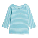 M&amp;amp;S Love Stripe Long Sleeve Tee 0-12 Months Turquoise Mix