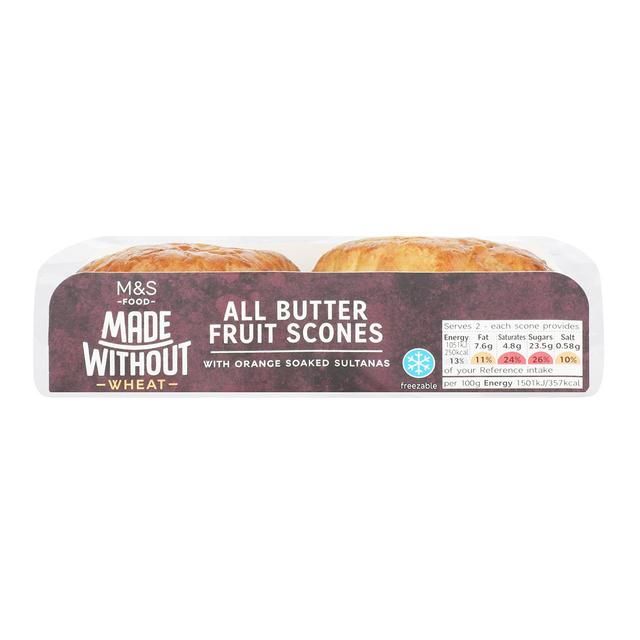 M&amp;amp;S Made Without All Butter Fruit Scones   2 per pack