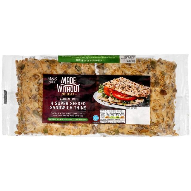 M&amp;amp;S Made Without Seeded Sandwich Thins   4 per pack