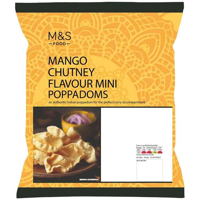 M&amp;amp;S Mango Chutney Flavour Mini Poppadoms   65g