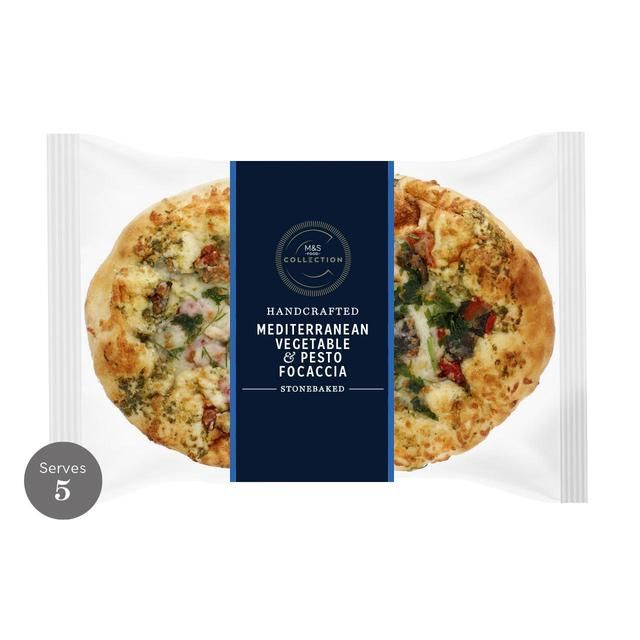 M&amp;amp;S Mediterranean Vegetable &amp;amp; Pesto Focaccia   370g