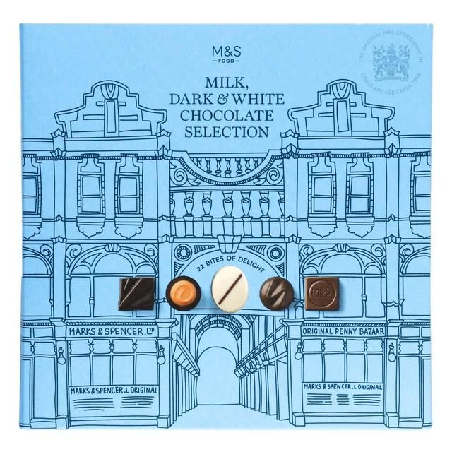 M&amp;amp;S Milk Dark &amp;amp; White Chocolate Selection Box   300g