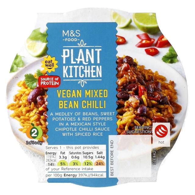 M&amp;amp;S Mixed Bean Chipotle Chilli with Spiced Rice   300g
