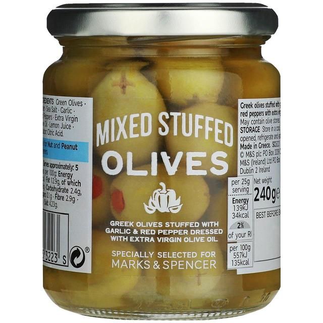 M&amp;amp;S Mixed Stuffed Olives   240g