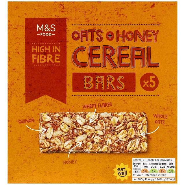 M&amp;amp;S Oats &amp;amp; Honey Cereal Bars   5 x 30g