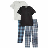 M&amp;amp;S Older Boys Check Pyjamas 7-12 Years Black