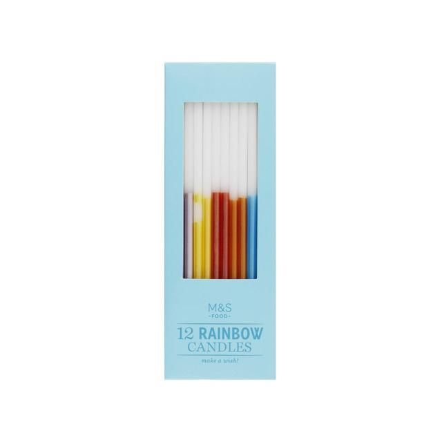 M&amp;amp;S Ombre Rainbow Birthday Candles   12 per pack