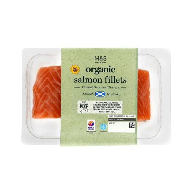 M&amp;amp;S Organic 2 Salmon Fillets   240g