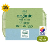 M&amp;amp;S Organic Free Range Large Eggs   6 per pack