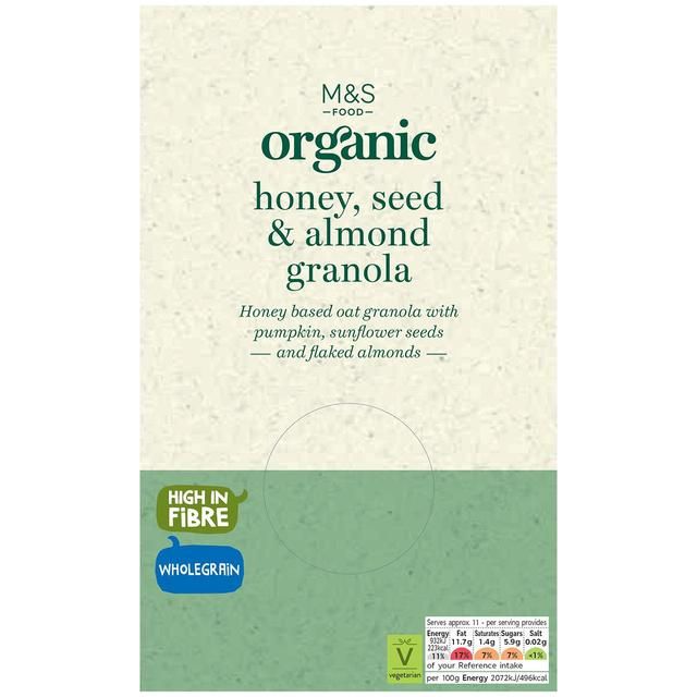 M&amp;amp;S Organic Honey Seed &amp;amp; Almond Granola   500g