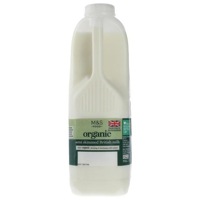 M&amp;amp;S Organic Semi-Skimmed Milk 2 Pints   1.136L