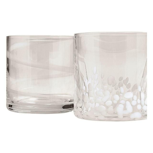 M&amp;amp;S Patterned White Tumblers Set   4 per pack
